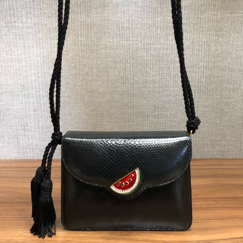 Judith Leiber black Snake and watermelon  bag